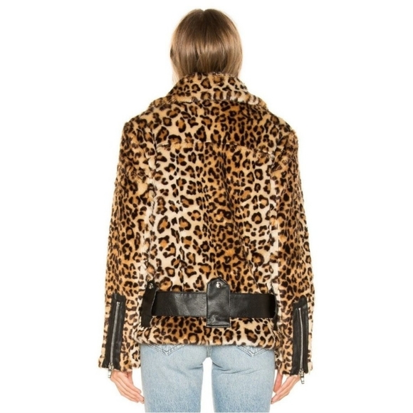 blank NYC note to self faux-fur leopard print moto jacket ✨️NEW - Picture 5 of 12